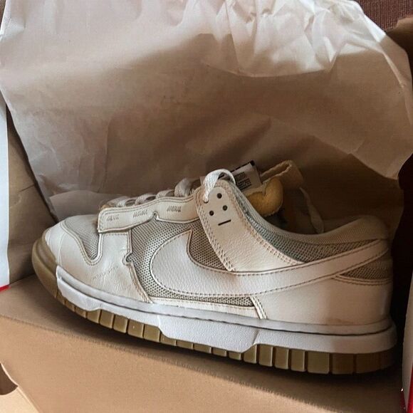 Nike Air Dunk Jumbo Photon Dust White Gum Skate Shoes SB 8.5 VG DV0821001-001 - Picture 13 of 15